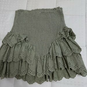 Elegant Green Ruffled Skirt